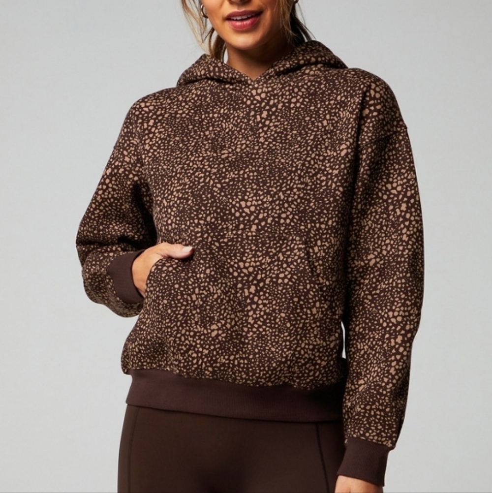 New Fabletics Cacao Spotted Animal Hoodie